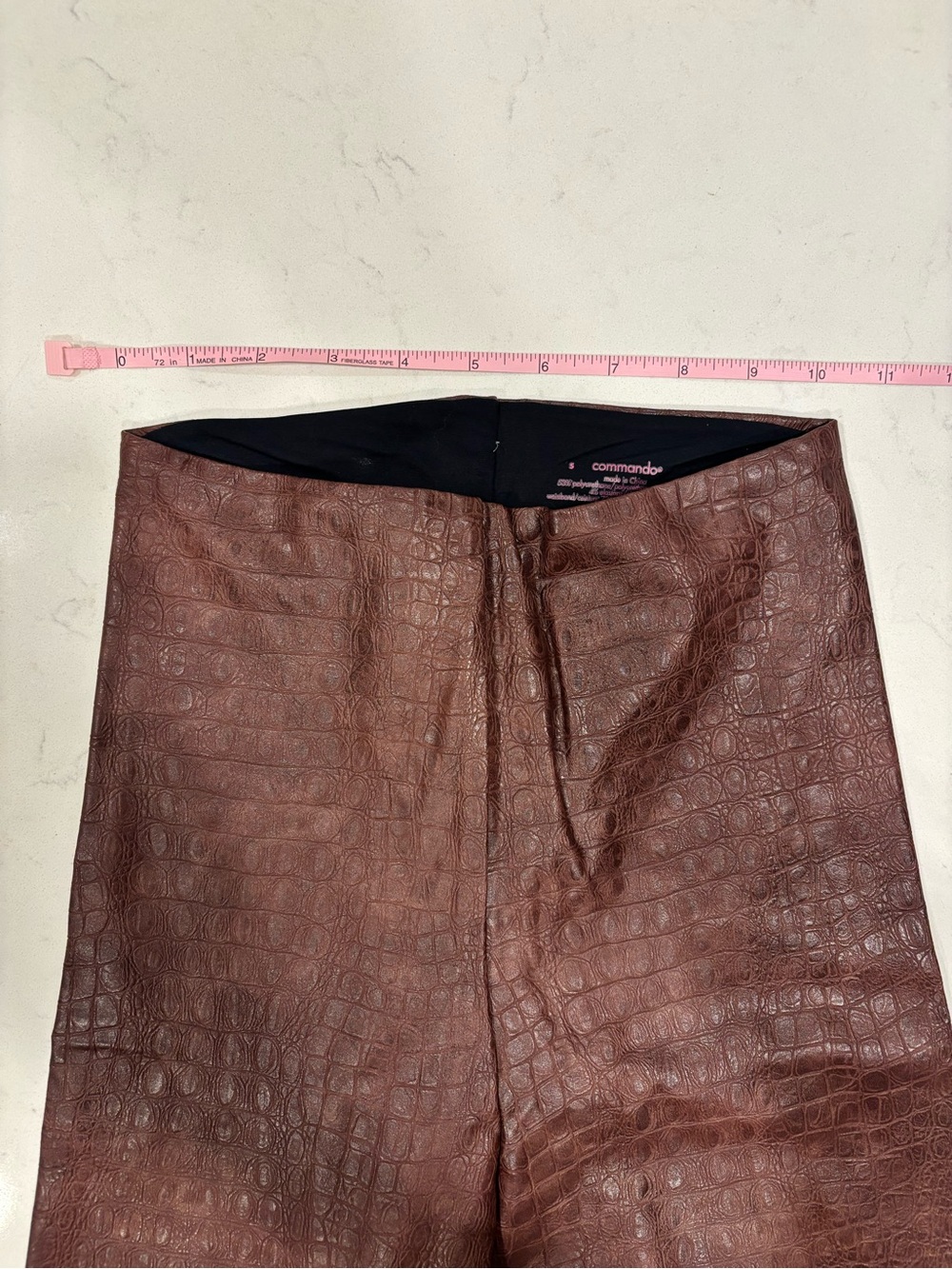 Commando Faux Croc High-Waist Leggings in Brown - Picture 6 of 8
